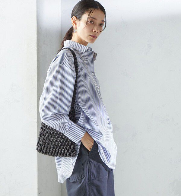 SHIPS for women「SHIPS Primary Navy Label:コットン タイプライター ビッグ シャツ」|シャツ・ブラウス|