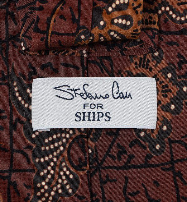 SHIPS「【SHIPS別注】Stefano Cau: バティック リーフ プリント ネクタイ」|ネクタイ・蝶ネクタイ|