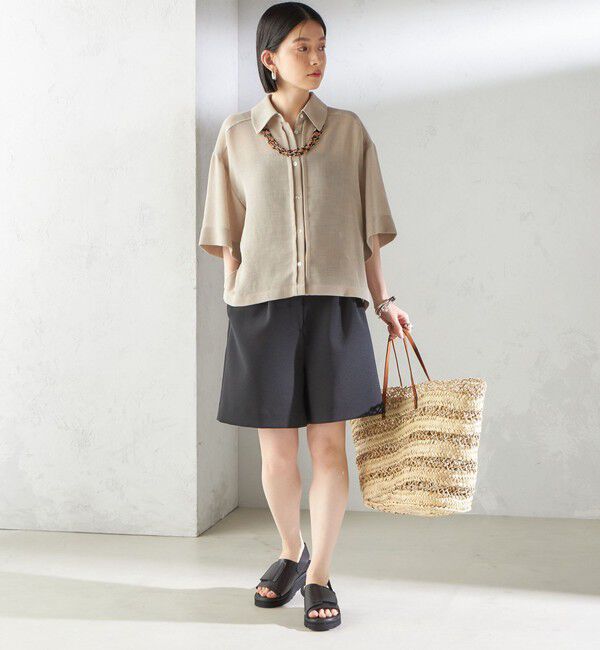 SHIPS for women「〈手洗い可能〉ダブル クロス ハーフ パンツ」|キュロット|