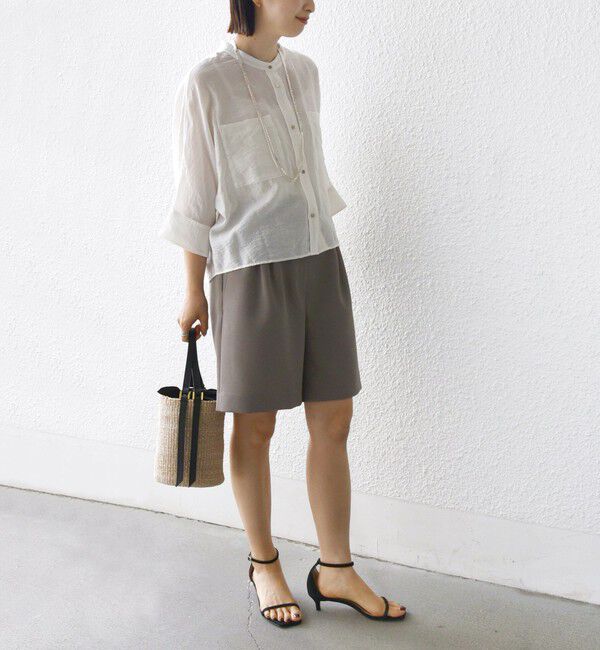 SHIPS for women「〈手洗い可能〉ダブル クロス ハーフ パンツ」|キュロット|