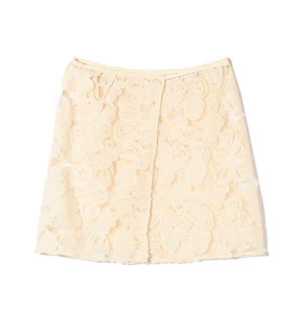 SHIPS for women「《予約》〈手洗い可能〉フラワー 刺繍 チュール ラップ スカート」|スカート|