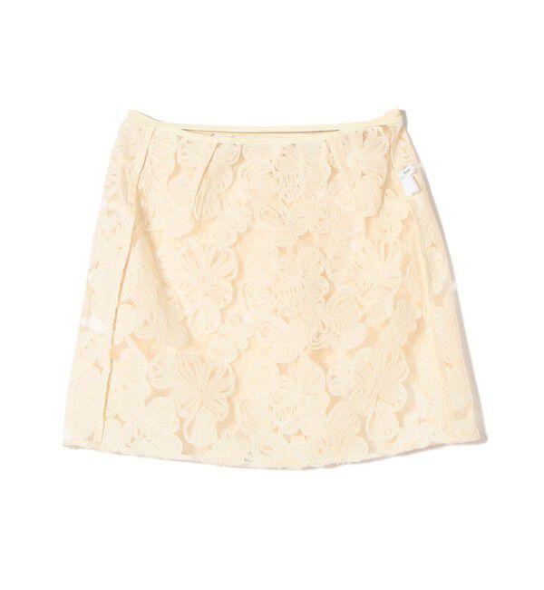 SHIPS for women「《予約》〈手洗い可能〉フラワー 刺繍 チュール ラップ スカート」|スカート|