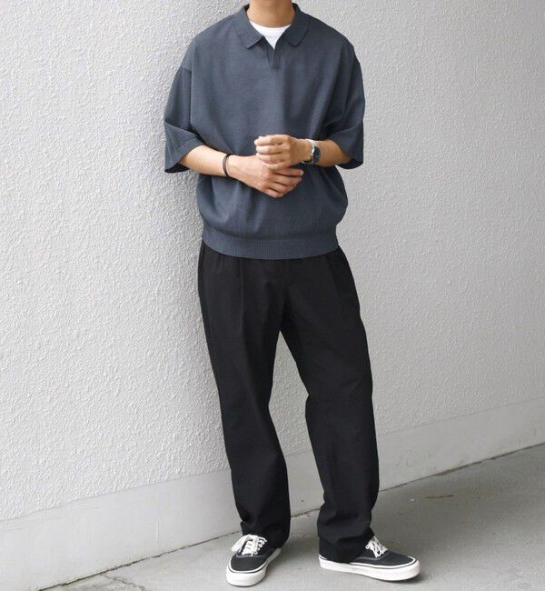 SHIPS any「SHIPS any:〈手洗い可能〉リネンミックス ハイゲージ ニット スキッパー ポロシャツ◆」|ポロシャツ|