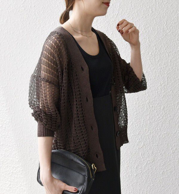 SHIPS any「《一部追加予約》SHIPS any:〈手洗い可能〉ギマ ワイド Vネック シアー カーディガン」|カーディガン|