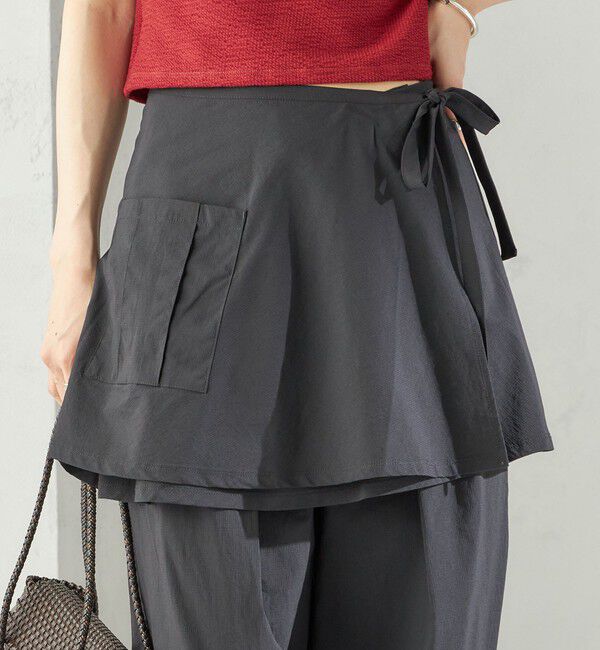 SHIPS for women「maroba:＜手洗い可能＞ラッシュ リボン ラップ スカート」|その他|