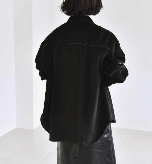 quaranciel「quaranciel: ジャージー メルトン パイピング CPO ビッグ シャツ ジャケット」|その他|