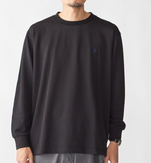 SHIPS「【SHIPS別注】FRED PERRY: ピケ ロングスリーブ T シャツ」|Tシャツ・カットソー|ブラック