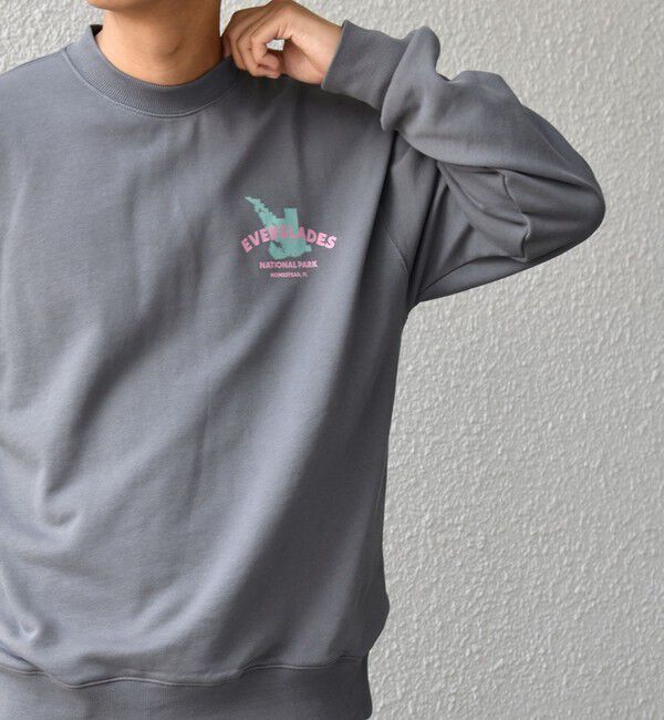 SHIPS any「【WEB限定】SHIPS any: NATIONAL PARK プリント スウェット 25AW(ユニセックス)◇」|スウェット・ジャージ|チャコールグレー