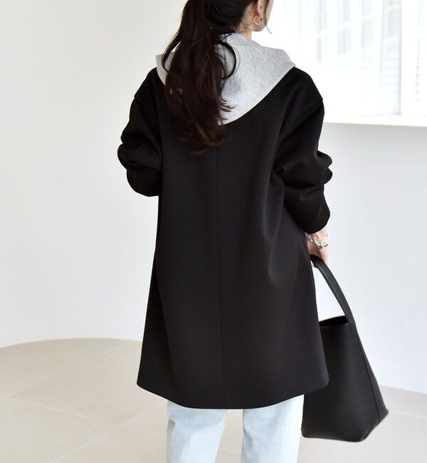 quaranciel「quaranciel:〈手洗い可能〉ジャージー テーラード ジャケット コート」|チェスターコート|