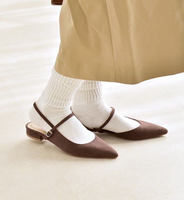 quaranciel「quaranciel: ポインテッド スリングバック フラット パンプス」|パンプス|