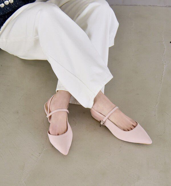 quaranciel「quaranciel: ポインテッド スリングバック フラット パンプス」|パンプス|