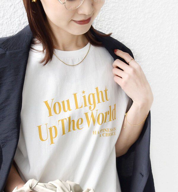 SHIPS for women「【SHIPS別注】81BRANCA: 5分袖 ロゴ TEE」|Tシャツ・カットソー|