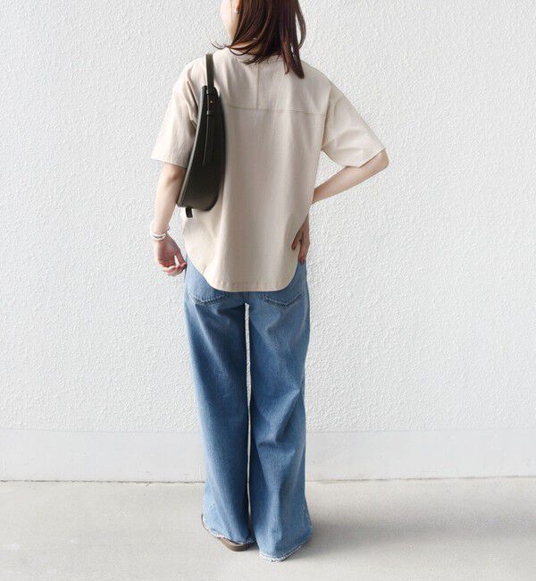 SHIPS for women「【SHIPS別注】81BRANCA: 5分袖 ロゴ TEE」|Tシャツ・カットソー|