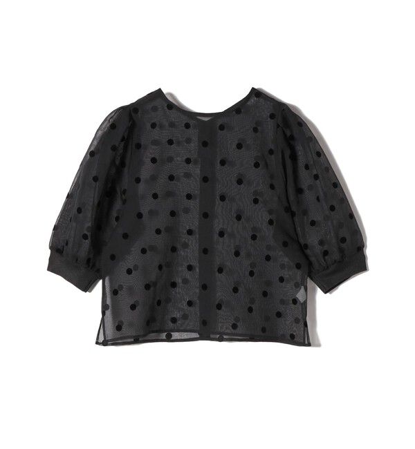 SHIPS Colors 「SHIPS Colors:〈手洗い可能〉シアー フロッキー ドット 5分袖 ブラウス◇」|シャツ・ブラウス|