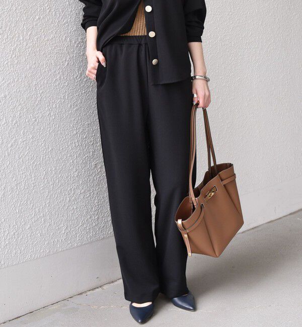 SHIPS Colors 「SHIPS Colors:〈手洗い可能〉カット ジョーゼット イージーパンツ（セットアップ対応可能）」|その他|ブラック