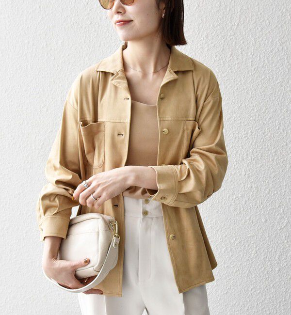 SHIPS any「SHIPS any:〈洗濯機可能〉ポリエステル スエード ポケット シャツ ジャケット」|その他|