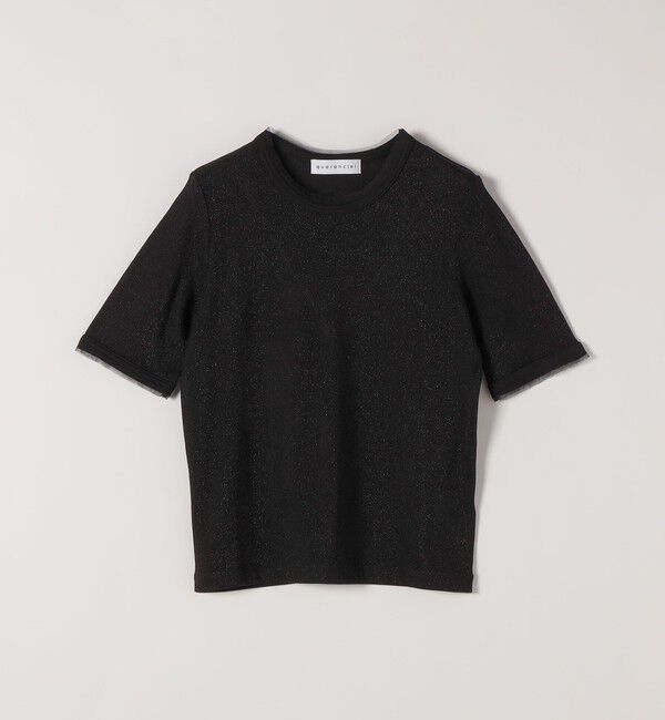 quaranciel「quaranciel:〈手洗い可能〉ラメ チュール リブ コンパクト TEE」|Tシャツ・カットソー|
