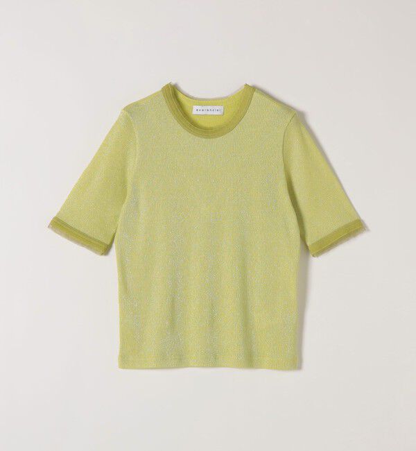 quaranciel「quaranciel:〈手洗い可能〉ラメ チュール リブ コンパクト TEE」|Tシャツ・カットソー|