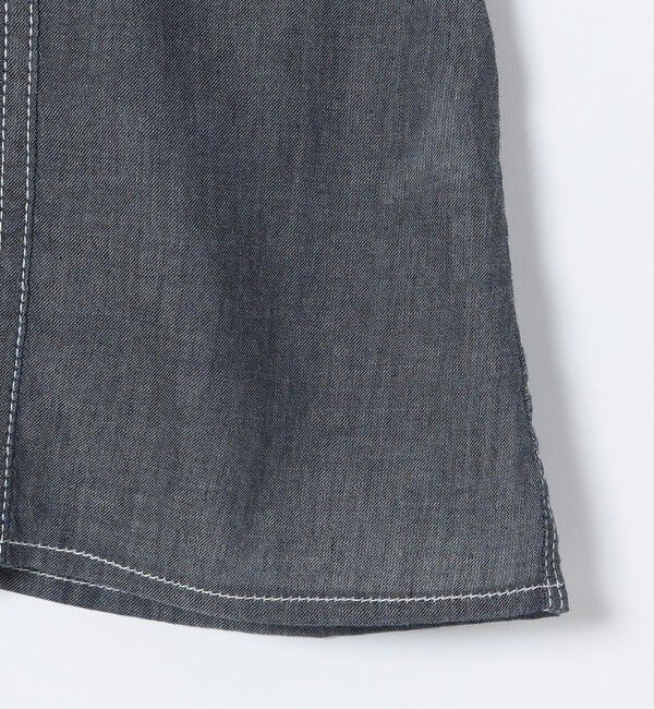 quaranciel「《予約》quaranciel:〈洗濯機可能〉シアー デニム ギャザー レギュラー シャツ」|シャツ・ブラウス|