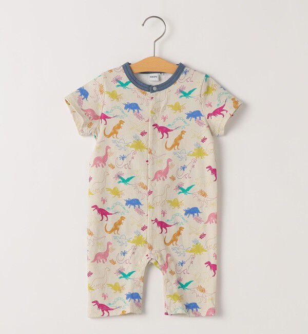 SHIPS KIDS「SHIPS KIDS:70～80cm / ダイナソー ロンパース」|ロンパース|ベージュ