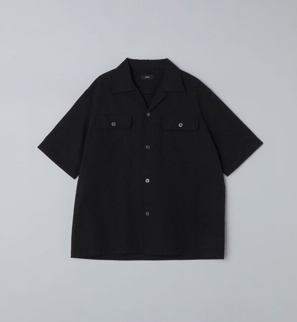 SHIPS「SHIPS:〈吸水速乾/洗濯機可能〉COOLMAX(R)コードレーン シャツ (セットアップ対応)」|シャツ・ブラウス|ブラック