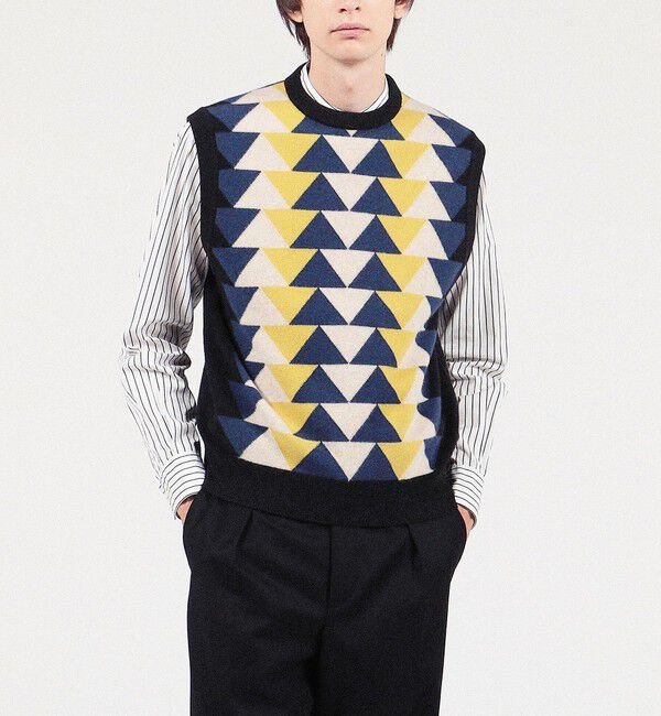 TOMORROWLAND MENS「TOMORROWLAND tricot ラムウール クルーネックニットベスト」|ニット・セーター|