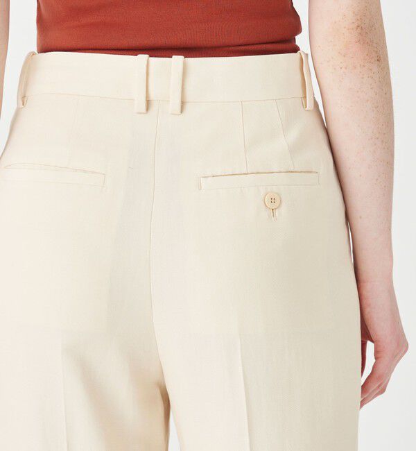 MACPHEE「コットンアセテートツイル タックフレアパンツ」|スラックス|