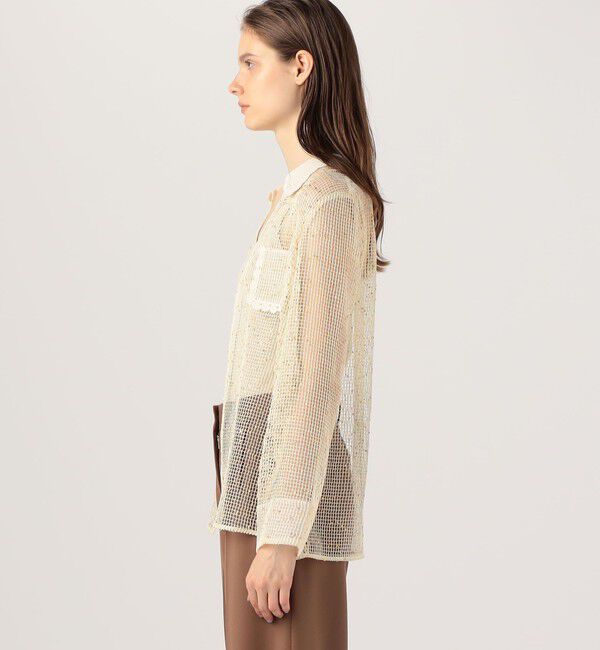 DES PRES「スパークリングネット シャツカーディガン」|シャツ・ブラウス|