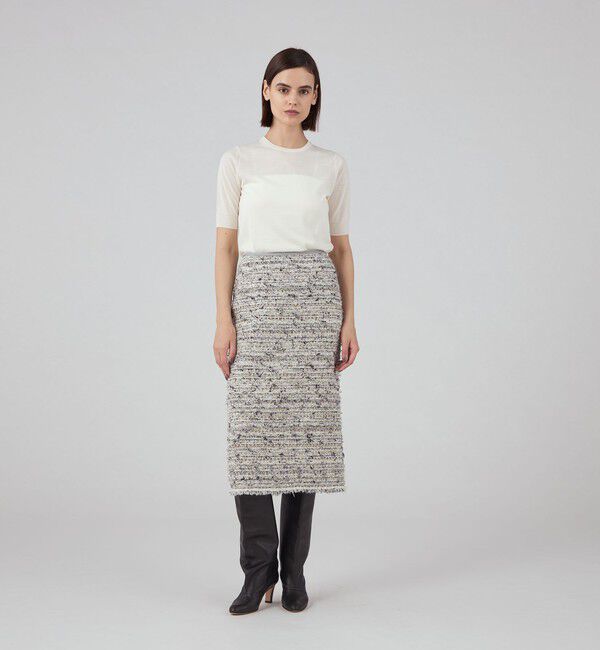 TOMORROWLAND collection「グレブリアンファンシーツイード タイトストレートスカート」|タイト|
