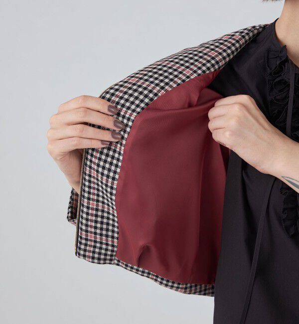 TOMORROWLAND collection「タッターギンガムリバー ジップアップブルゾン」|ブルゾン・スタジャン|