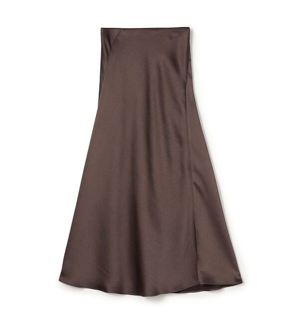MACPHEE「ビンテージサテン マーメイドスカート」|フレア|49 ブラウン