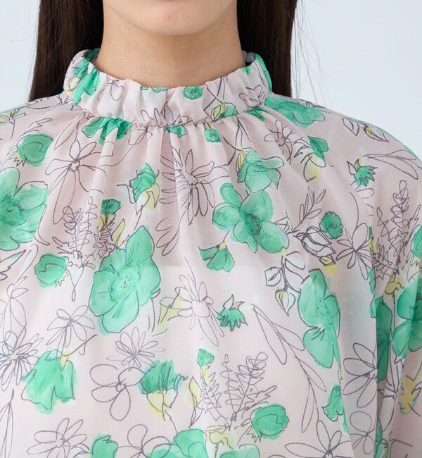 TOMORROWLAND collection「アネモネプリント ギャザースタンドカラーブラウス」|シャツ・ブラウス|