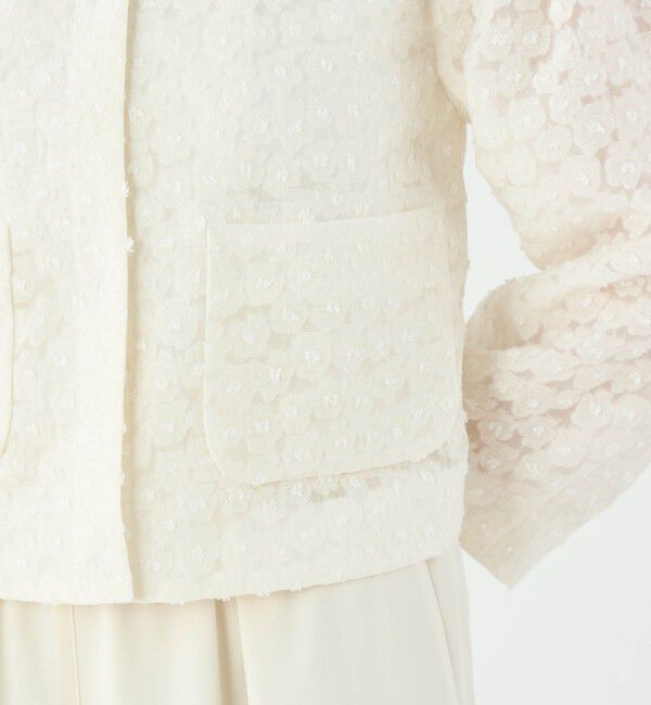 Ballsey「アリッサムカットジャカード クルーネックジャケット」|ノーカラージャケット|