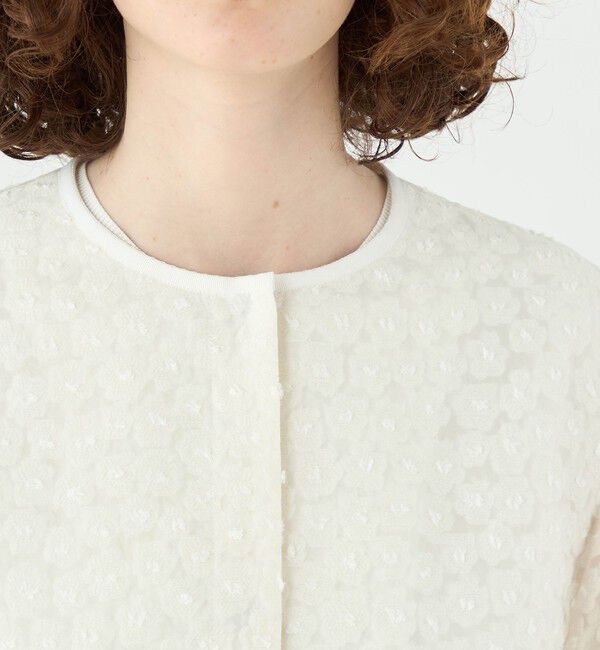 Ballsey「アリッサムカットジャカード クルーネックジャケット」|ノーカラージャケット|