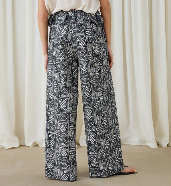 DES PRES「パッチワークレースプリント フリルストレートパンツ」|その他|