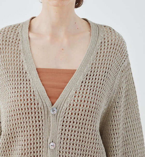GALERIE VIE「オープンワークリネン Vネックカーディガン」|カーディガン|