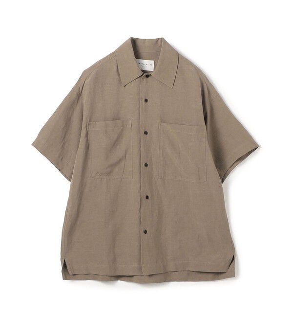 TOMORROWLAND MENS「セルロースリネン ダブルポケット ハーフスリーブシャツ」|シャツ・ブラウス|45 ブラウン
