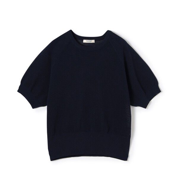 MACPHEE「コットンメッシュ ハーフスリーブプルオーバー」|ニット・セーター|69 ネイビー