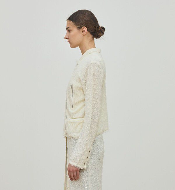 DES PRES「カールヤーンニット ライダースジャケット」|ライダースジャケット|