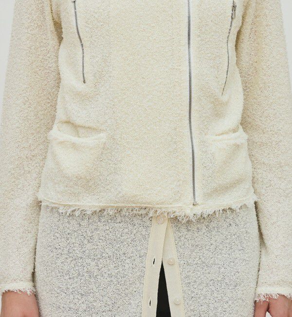 DES PRES「カールヤーンニット ライダースジャケット」|ライダースジャケット|