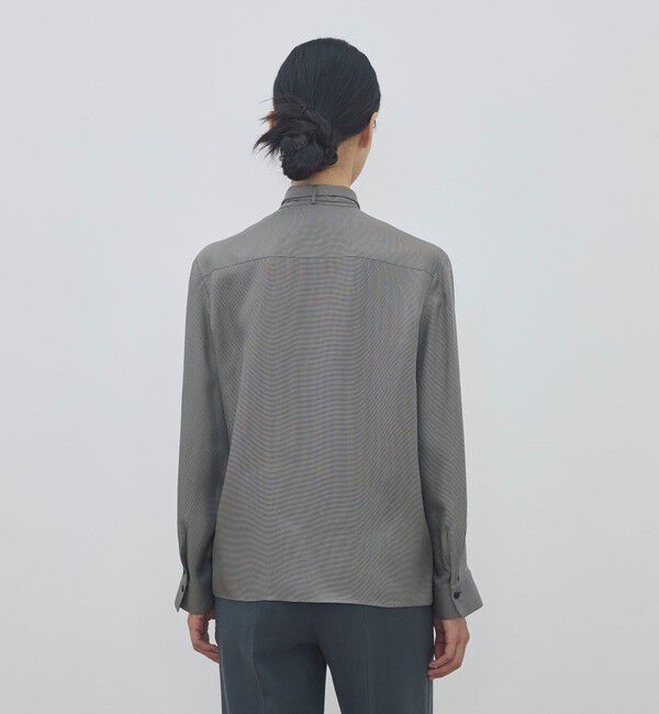 DES PRES「レーヨンマイクロハウンドトゥース ボウタイドレスブラウス」|シャツ・ブラウス|