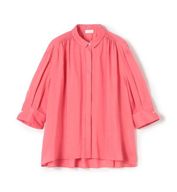 Ballsey「スムースラミー ハーフスリーブブラウス」|シャツ・ブラウス|33 ピンク