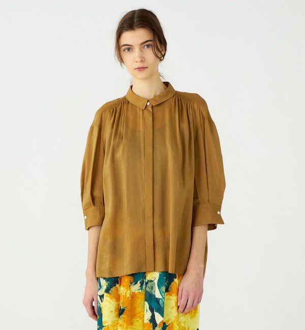 Ballsey「スムースラミー ハーフスリーブブラウス」|シャツ・ブラウス|