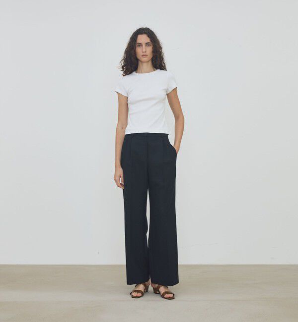 DES PRES「【WEB先行予約】ウールバスケットウェーブ タックワイドパンツ」|スラックス|