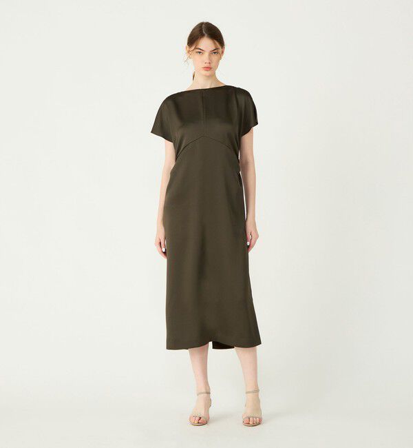 Ballsey「グレースサテン ギャザーワンピース」|ドレス|