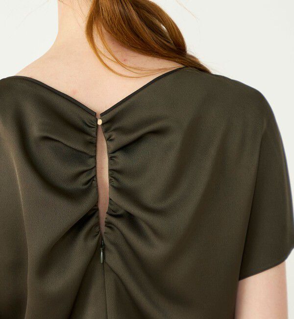 Ballsey「グレースサテン ギャザーワンピース」|ドレス|