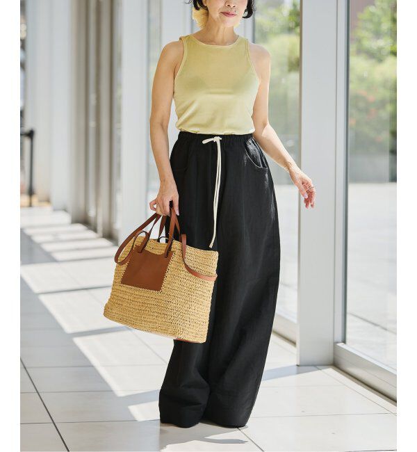 IENA LA BOUCLE「IENA LA BOUCLE コットンリネンスラブワイドパンツ」|その他|