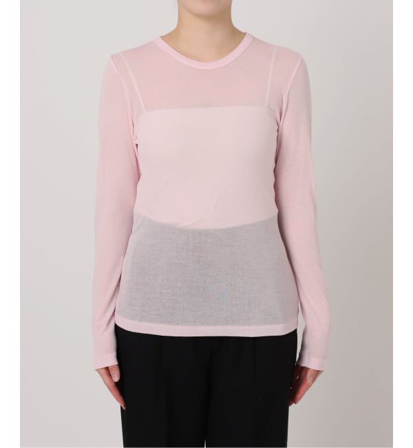 VERMEIL par iena「シアーフライス クルーネックロングスリーブプルオーバー」|Tシャツ・カットソー|