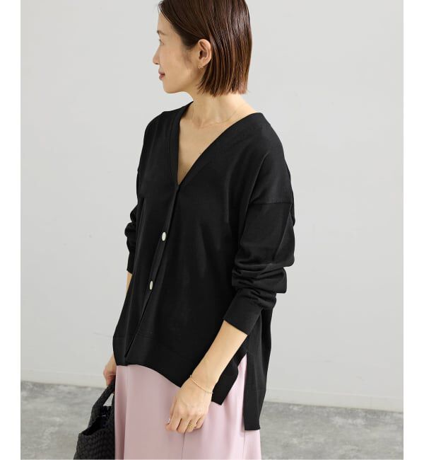 IENA「アセテートシルクVネックカーディガン」|カーディガン|