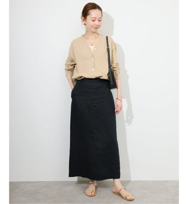 SLOBE IENA「《接触冷感/UV機能/WEB限定/追加》FROSTYCOTTON Vネックカーディガン」|カーディガン|